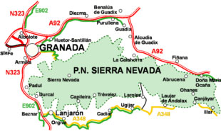 Accesos a Sierra Nevada
