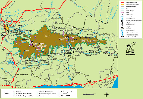 Parque Nacional de Sierra Nevada - Mapa